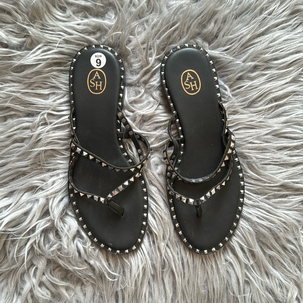 ASH Pulp Leather Studded Sandals 9
